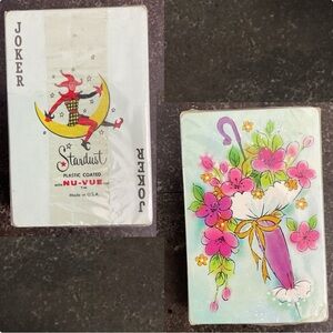 Vintage 50s Stardust Umbrella playing cards Sealed & plastic coated USA
